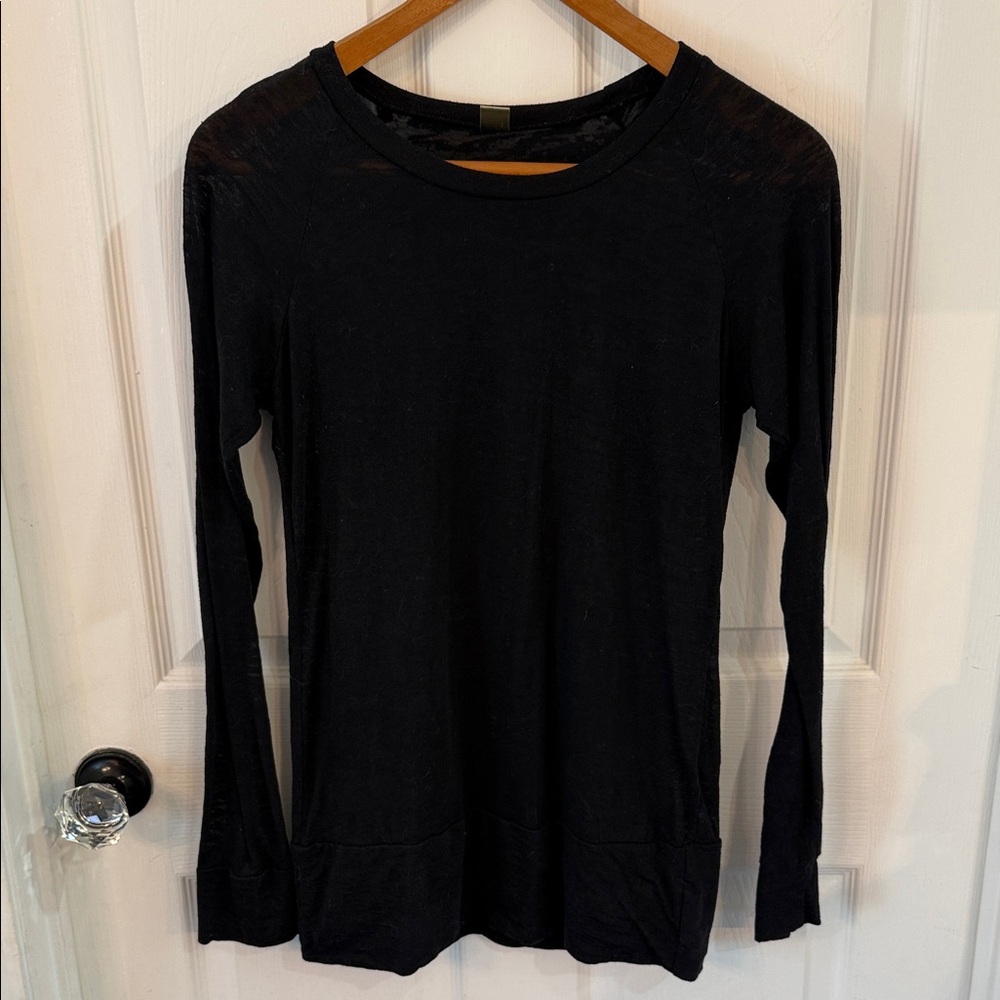 Alternative Black Long Sleeve Crewneck Top